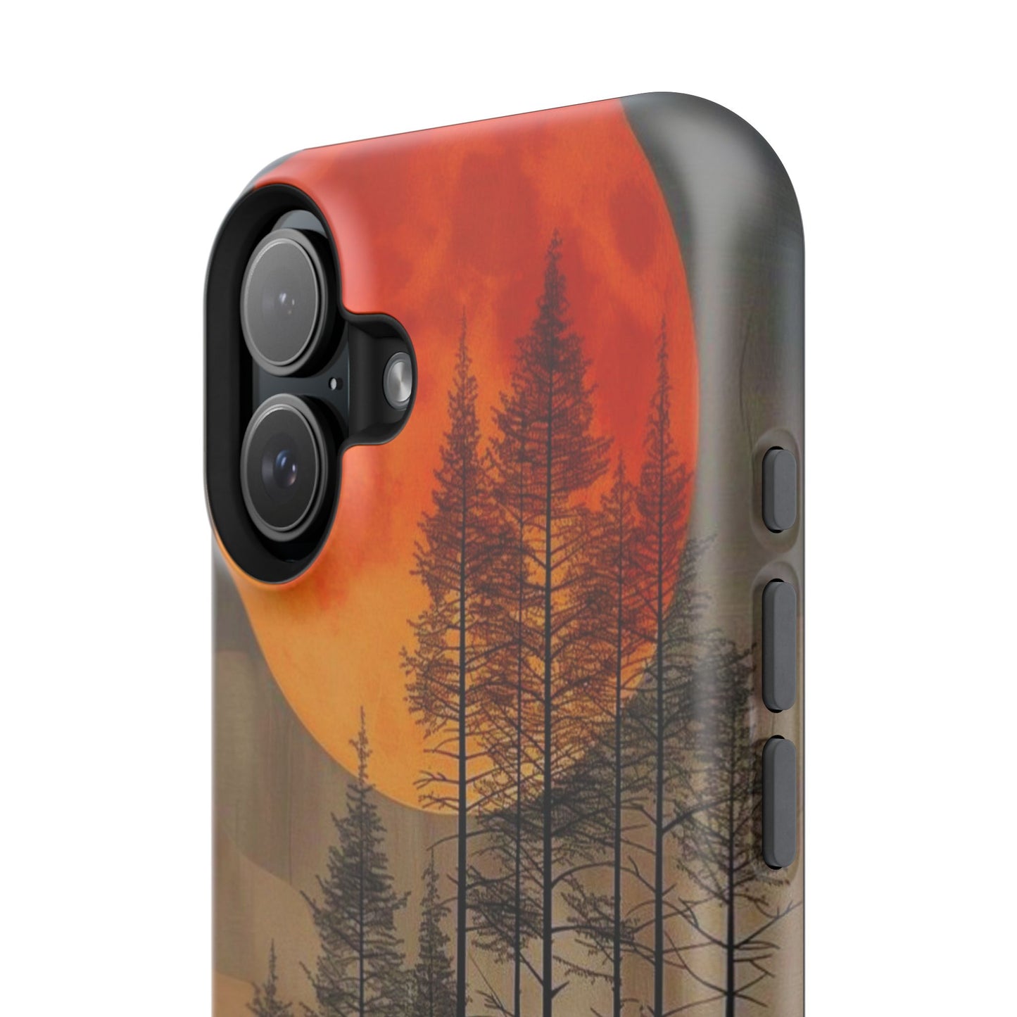 Moody Forest Moonrise MagSafe iPhone Case – Dark Landscape Design, Dual-Layer Protection