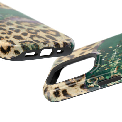 Emerald Glitter Leopard Print - MagSafe iPhone Series Case