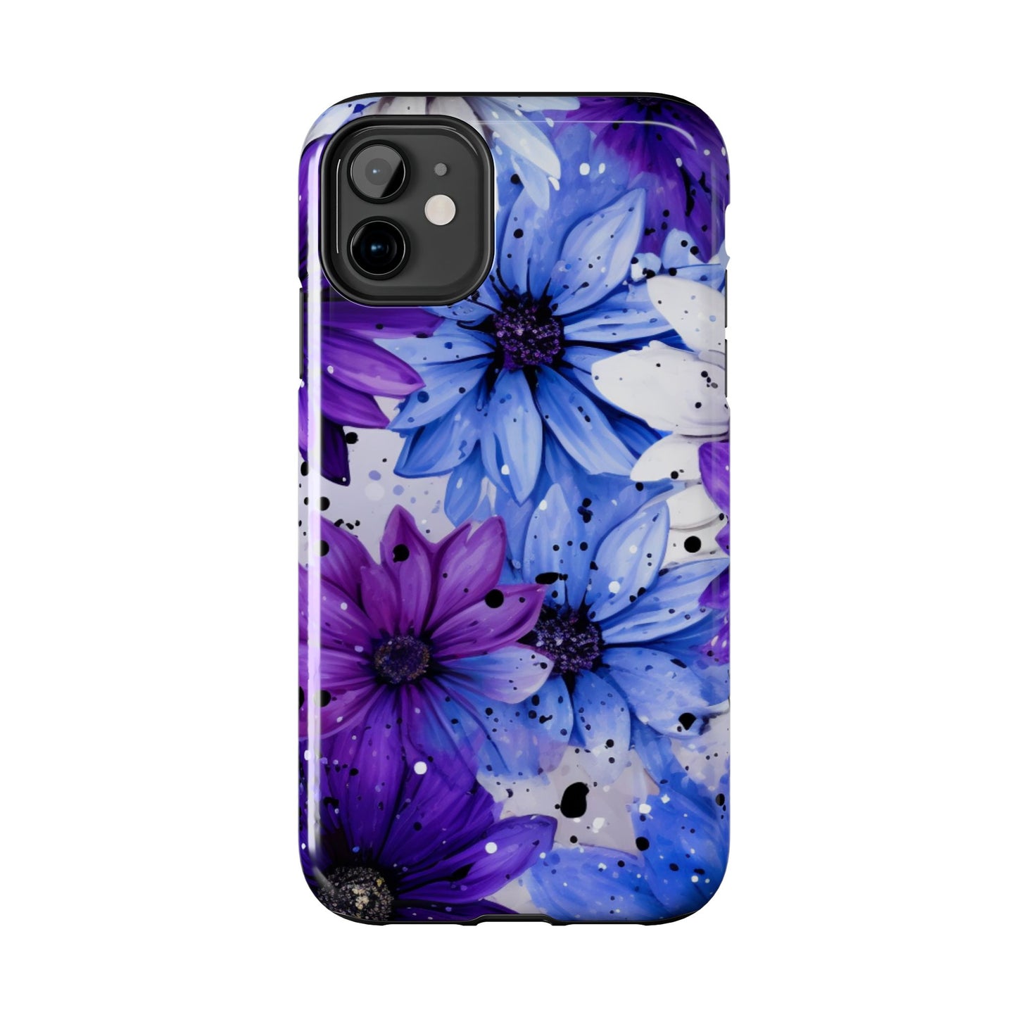 Vibrant Purple & Blue Floral Splash - iPhone Series Case