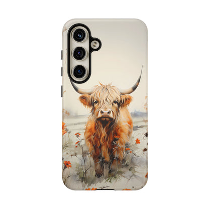 Cutest Highland Cow & Flowers Phone Case!