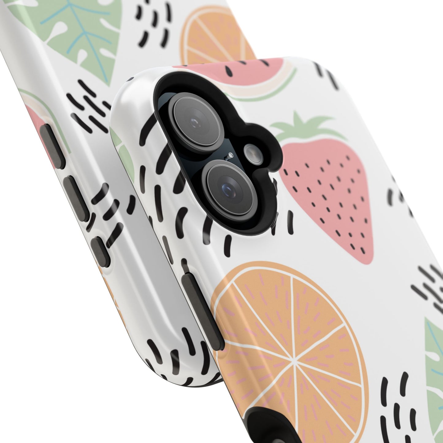 Tropical Fruit Fiesta Tough MagSafe iPhone Case – Fun Watermelon, Pineapple, and Citrus Design