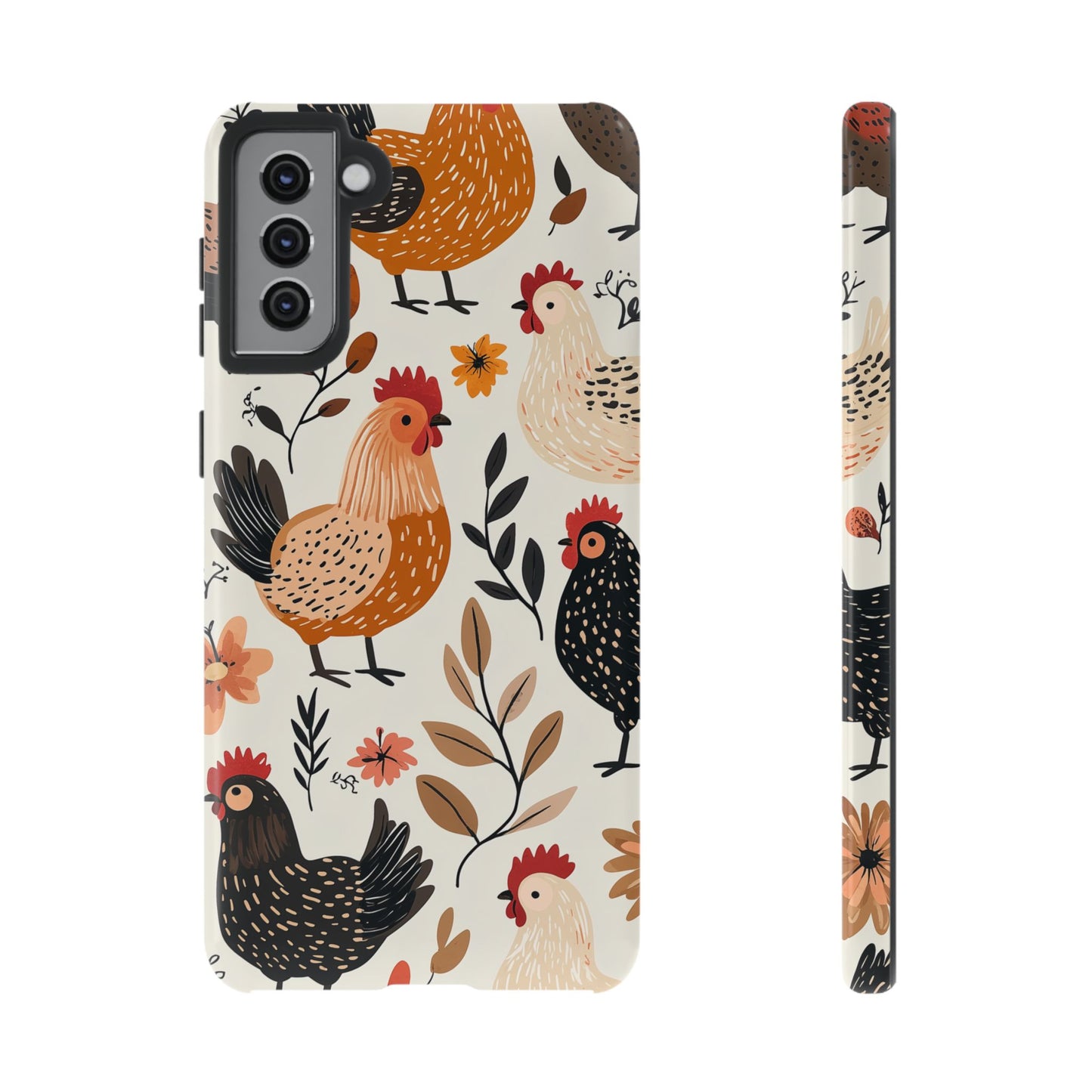 Samsung Galaxy Case: Cluckin' Vintage – Chickens & Leaves