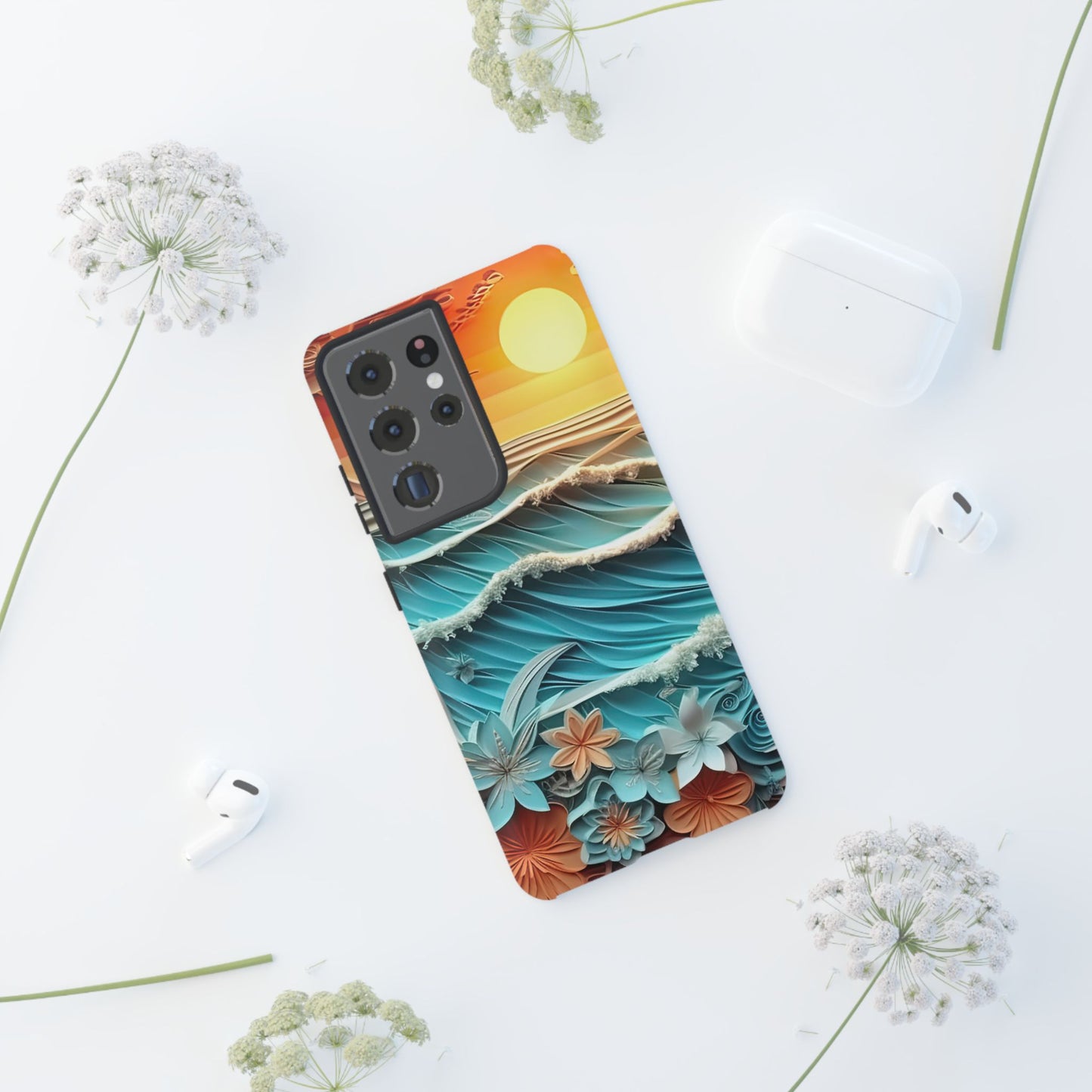 Tropical Sunset Paper Art Ocean – Samsung Galaxy Series Case