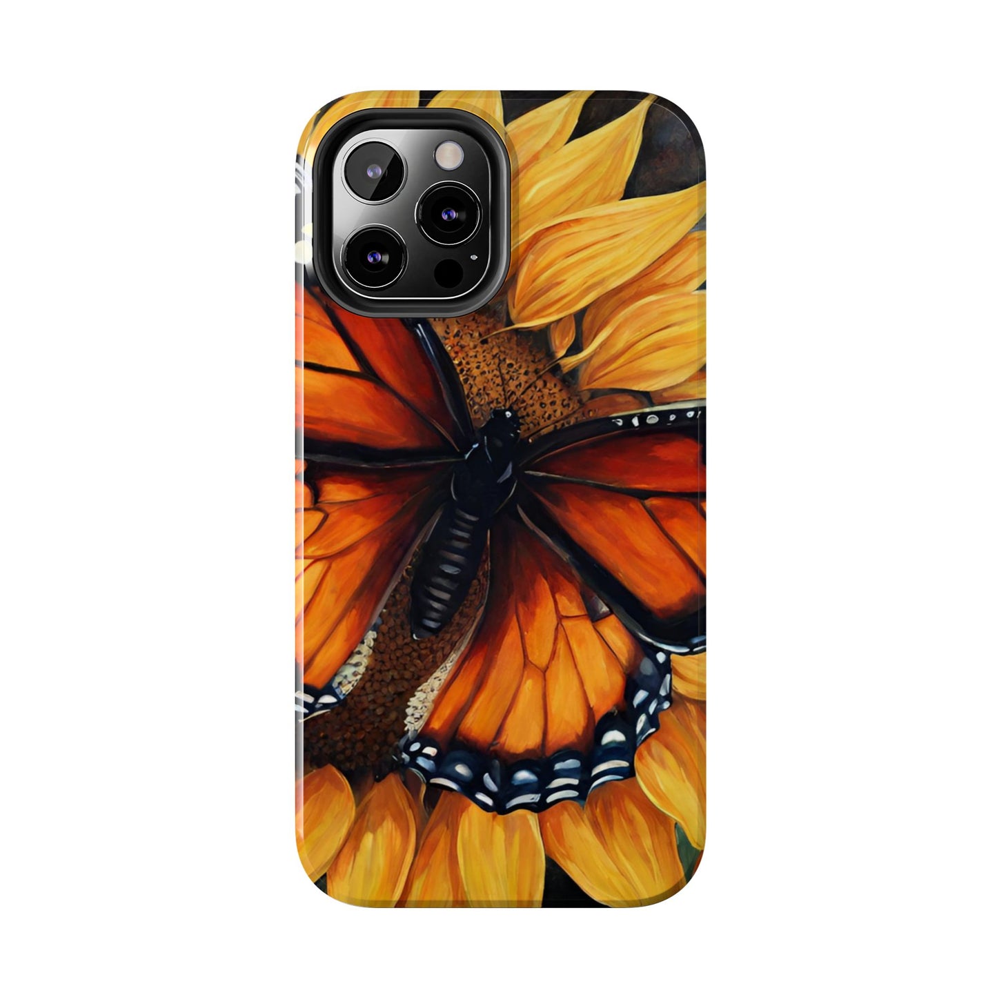 Monarch Butterfly & Sunflower Art – iPhone Case