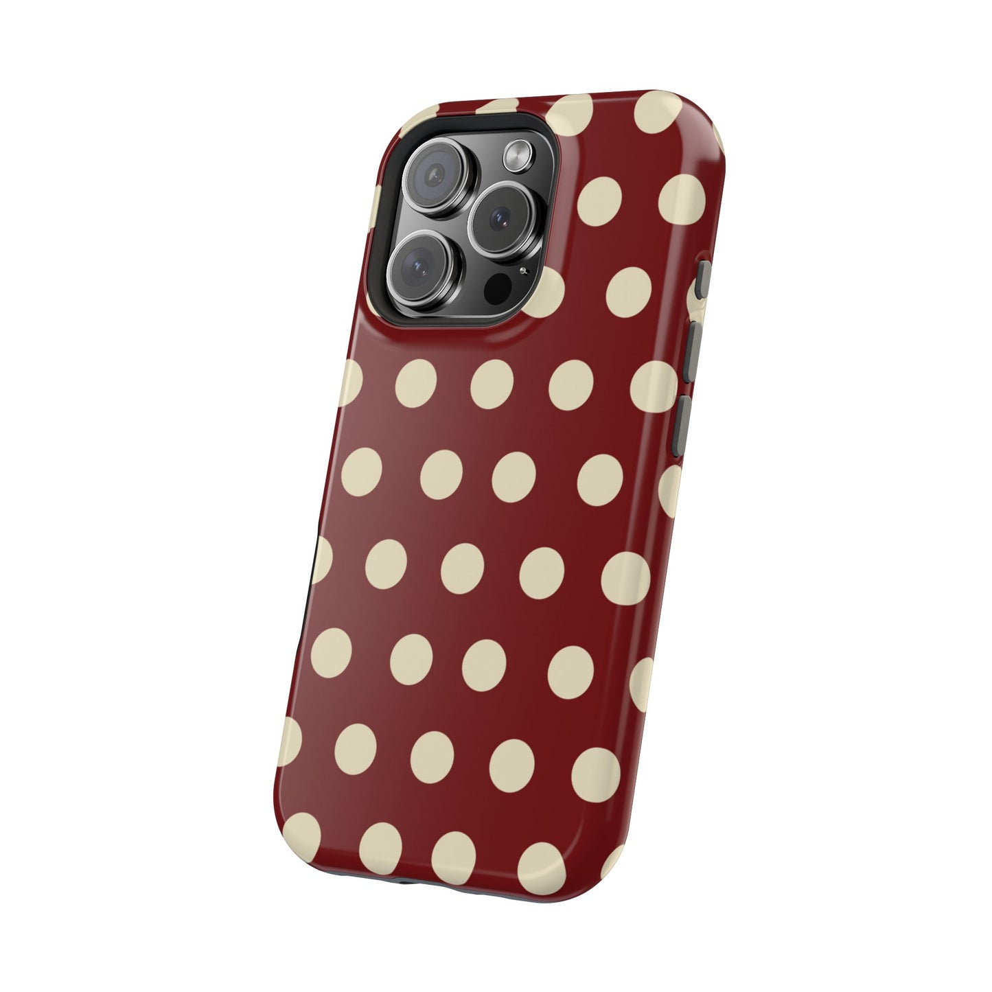 Classic Red & Cream Polka Dots - MagSafe iPhone Case