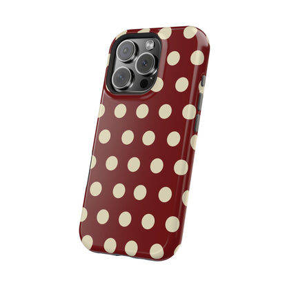 Classic Red & Cream Polka Dots - MagSafe iPhone Case