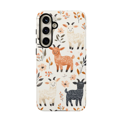 Samsung Galaxy Case: Smiley Goats & Dried Flowers – Vintage Charm