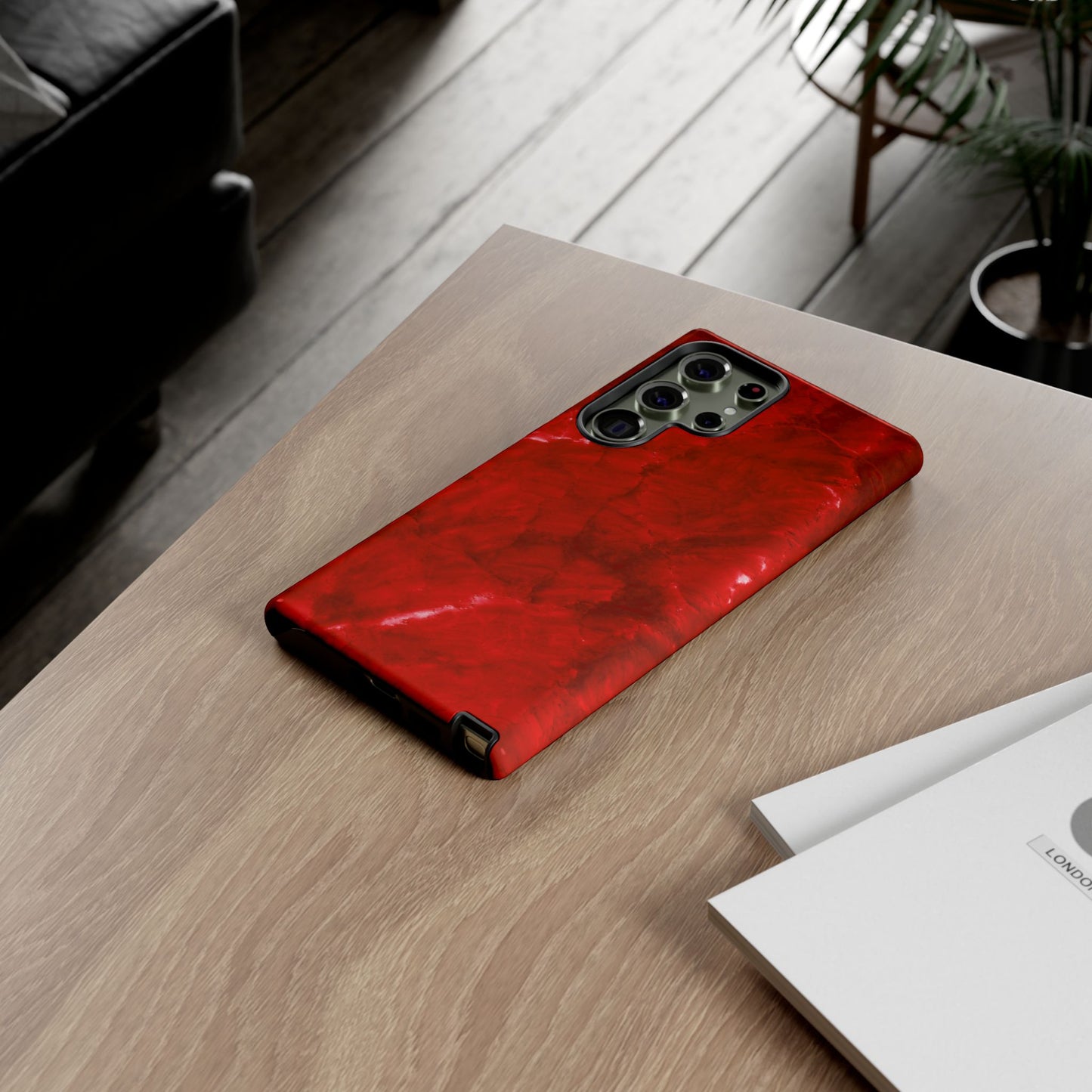 Bold Red Marble Samsung Galaxy Case – Luxe Modern Design with Vibrant Finish