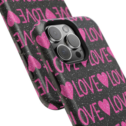 Pink Glitter Love MagSafe Case