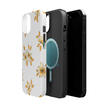 Delicate Yellow Blossom MagSafe iPhone Case – Minimalist Floral Design with Matte Finish