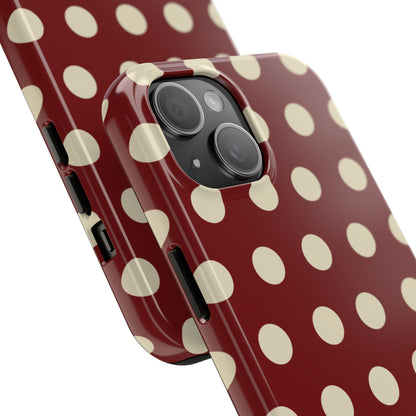 Classic Red & Cream Polka Dots - iPhone Case