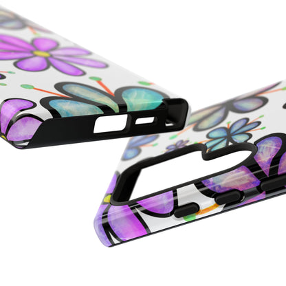 Whimsical Lavender Floral Samsung Galaxy Case – Ultra-Slim, High-Gloss Finish