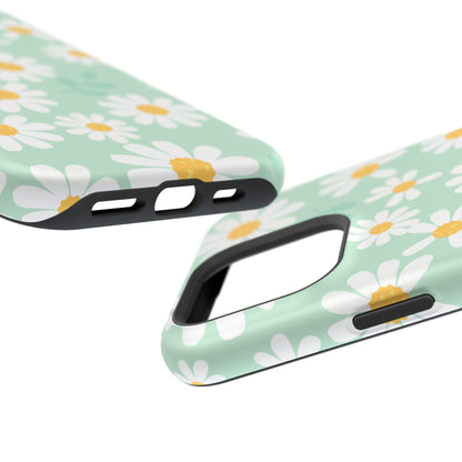 Charming Daisy Floral Tough MagSafe iPhone Case – Spring Pastel Design, Shockproof & Slim