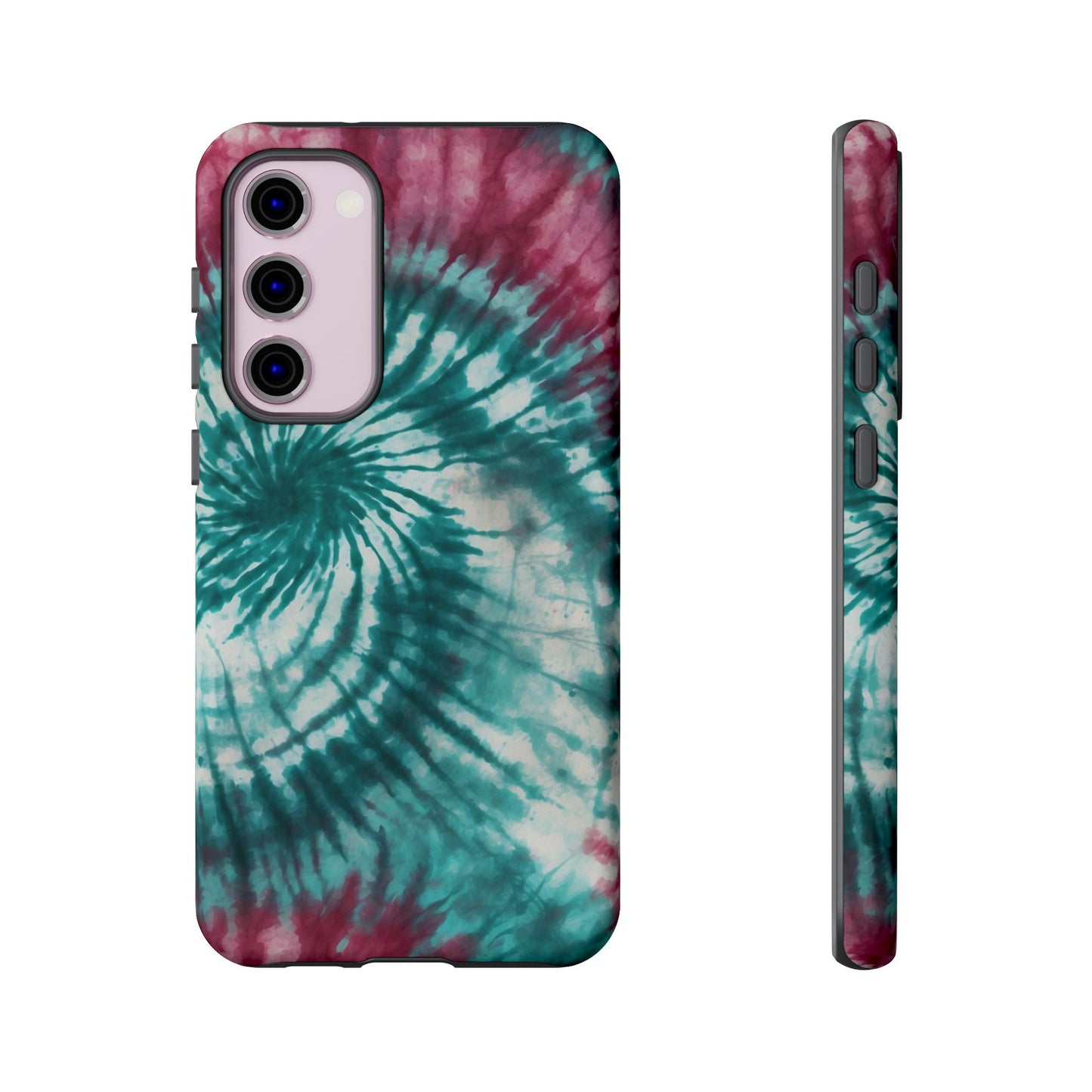 Teal and Pink Spiral Tie-Dye Samsung Galaxy Case – Boho Chic Design