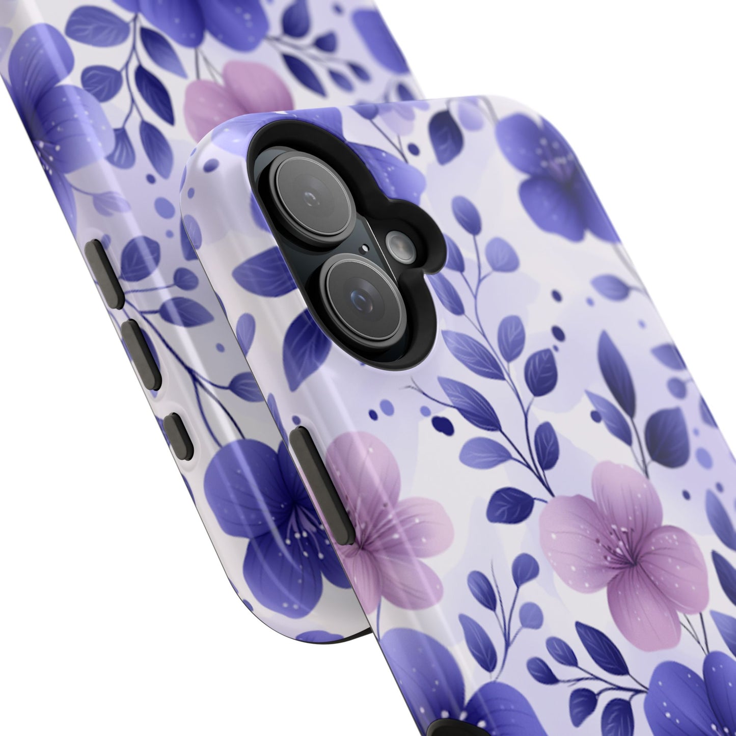 Purple Floral MagSafe iPhone Case – Durable Protection with Elegant Flower Design