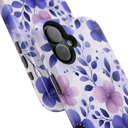 Purple Floral MagSafe iPhone Case – Durable Protection with Elegant Flower Design