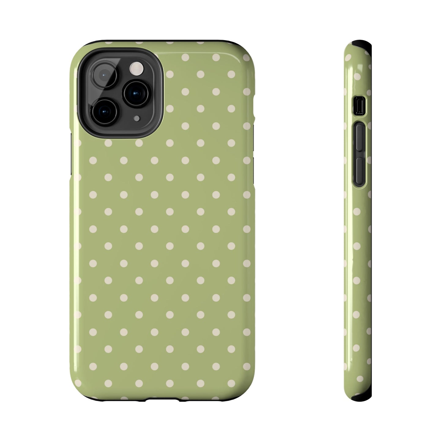 Sage Green Polka Dots – iPhone Case