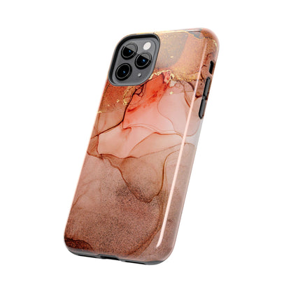 Ruby Red Marble Samsung Galaxy Case - Elegant Red Marble with Gold Accents