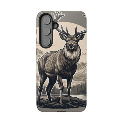 Monochrome Majesty – Regal Stag Samsung Galaxy Phone Case