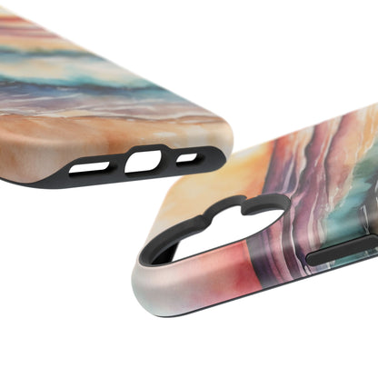 Sunset Waves MagSafe iPhone Case – Vibrant Watercolor Design