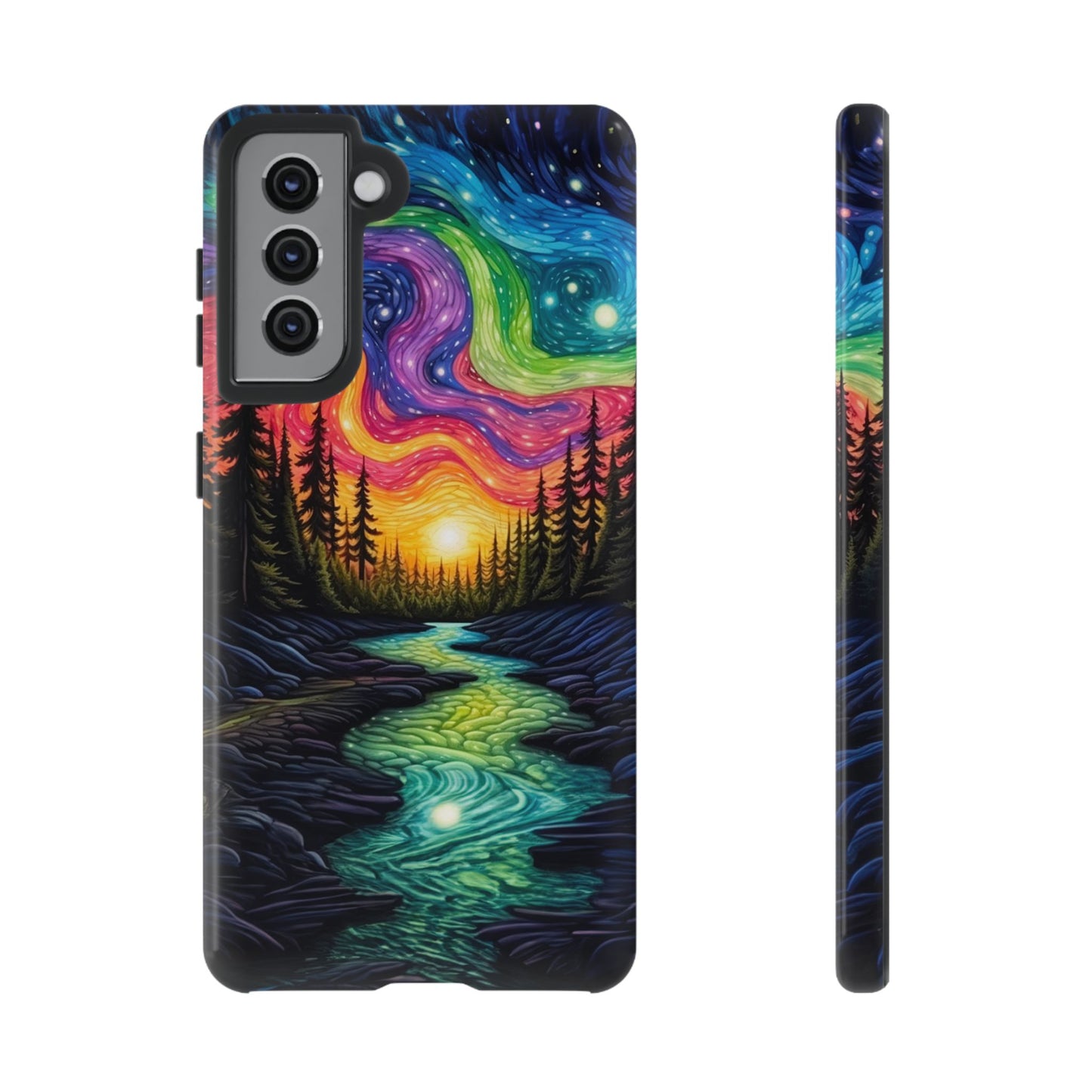 Celestial Nightscape Samsung Galaxy Case – Vibrant River and Starry Sky Design