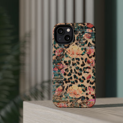 Rustic Floral Leopard - MagSafe iPhone Series Case