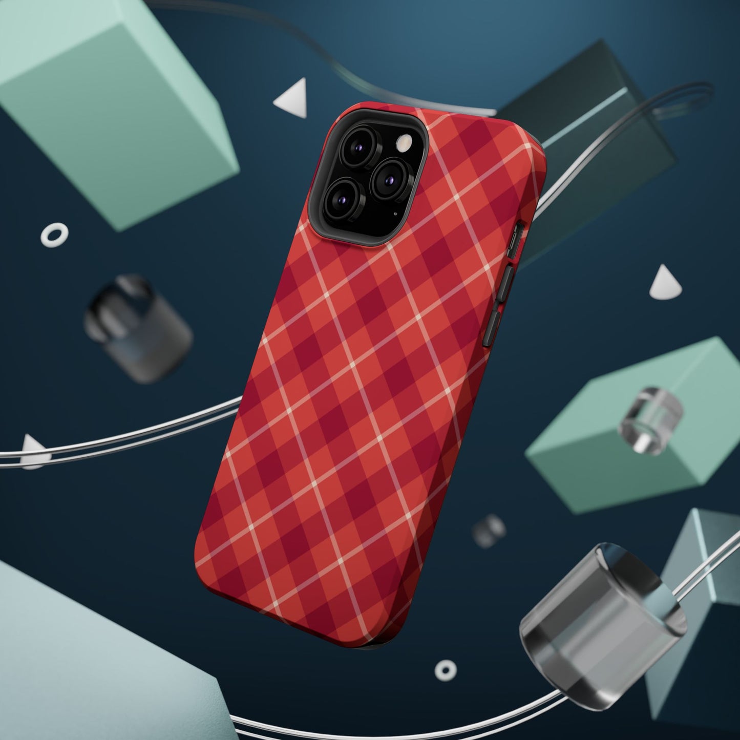 Red Plaid Crisscross – MagSafe iPhone Case