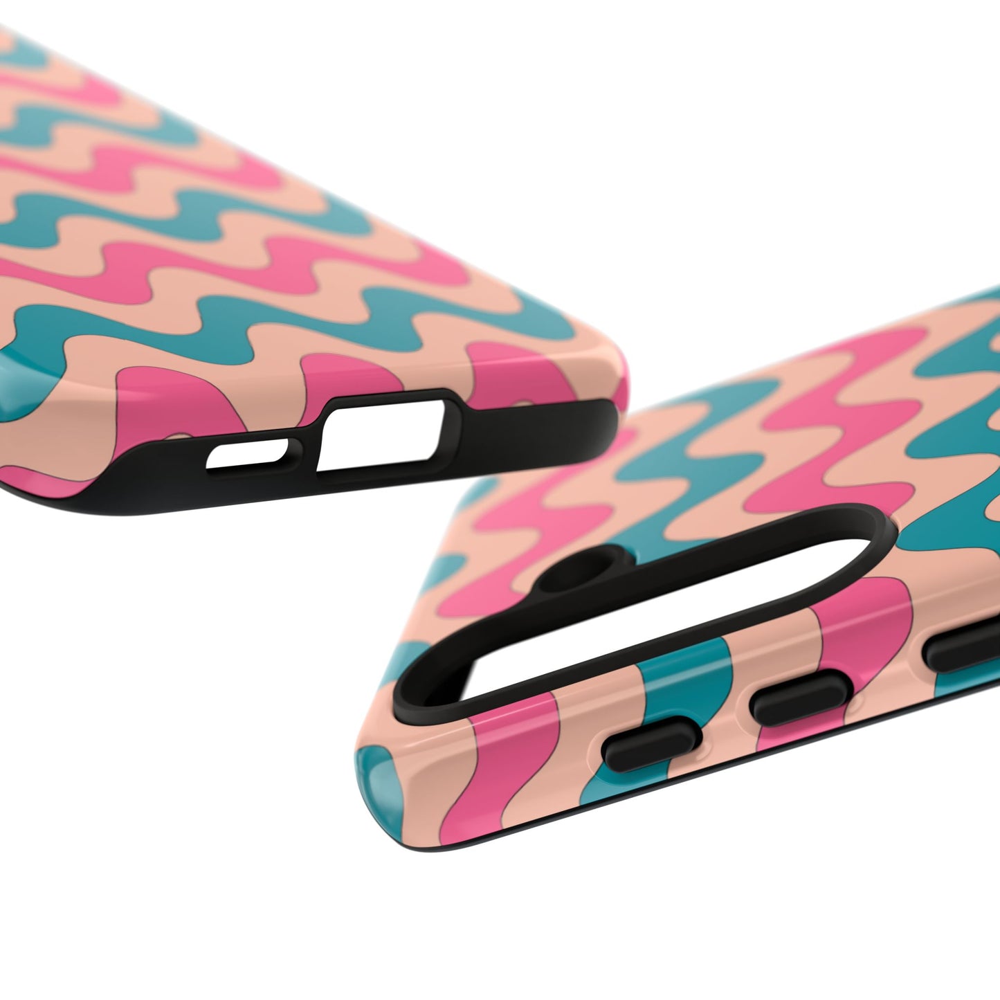 Retro Waves Pattern Samsung Galaxy Case – Shockproof Design with Dual-Layer Protection