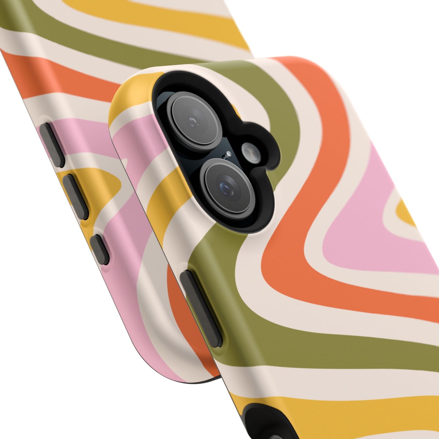 Retro Groove MagSafe iPhone Case – 70s-Inspired Design with Dual-Layer Protection