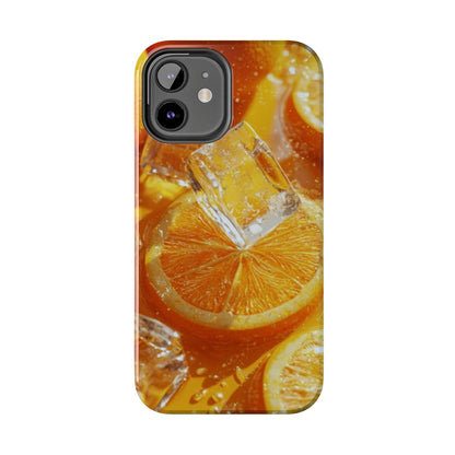 Citrus Orange Splash iPhone Case – Dual-Layer Tough Protection, Vibrant Summer Design