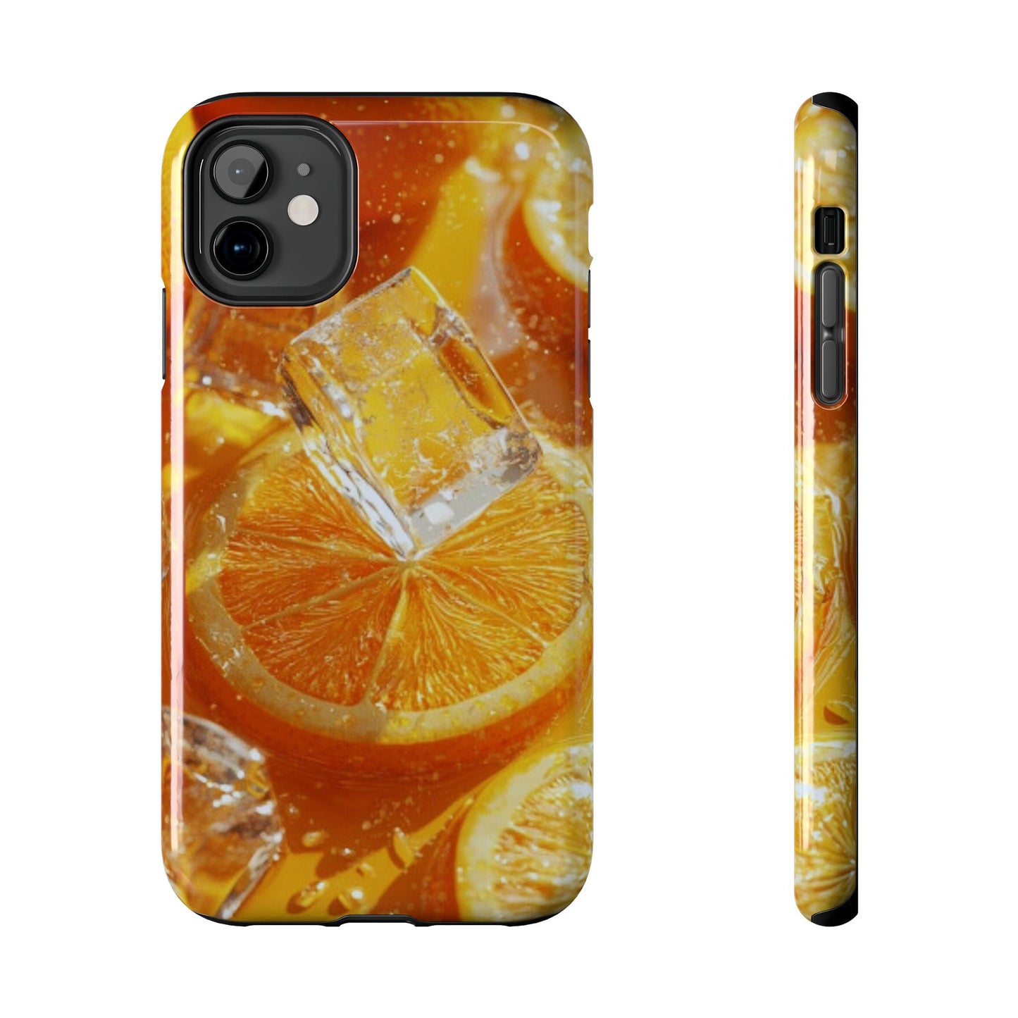 Citrus Orange Splash iPhone Case – Dual-Layer Tough Protection, Vibrant Summer Design