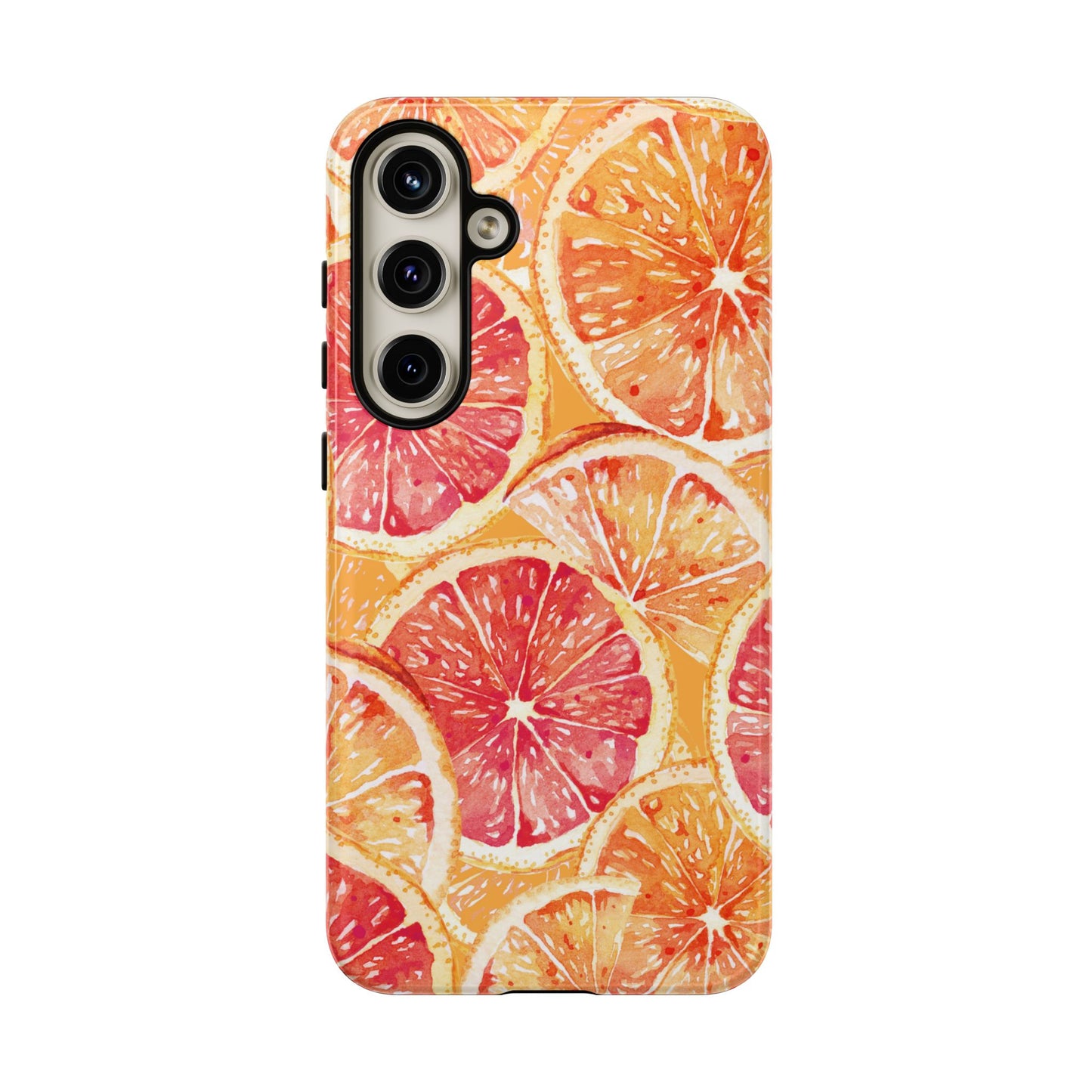 Watercolor Citrus Splash Tough Samsung Galaxy Case – Vibrant Fruit Print, Shock - Resistant Design - BOGO Cases