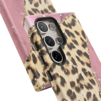 Pink Glam Leopard - Samsung Galaxy Series Case with Glitter Accents