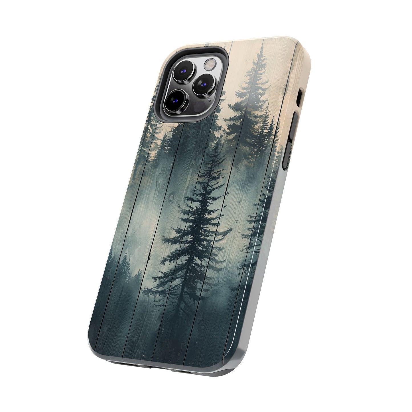 Misty Pine Forest Iphone Case - Nature-Inspired Wood Design Protective Cover