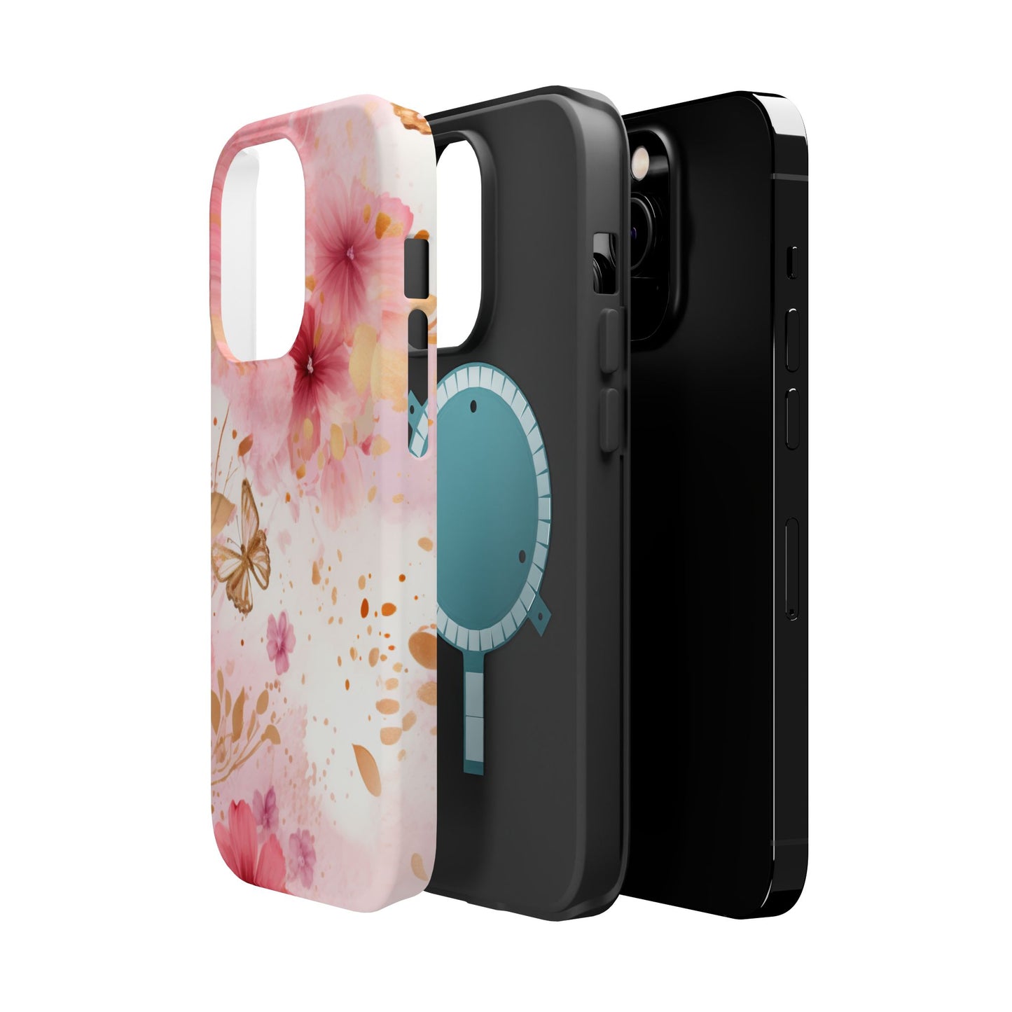 Blush Pink Floral Butterfly - MagSafe iPhone Case