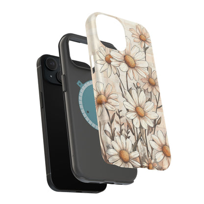 Pastel Daisy MagSafe iPhone Case - Elegant Floral Protective Cover