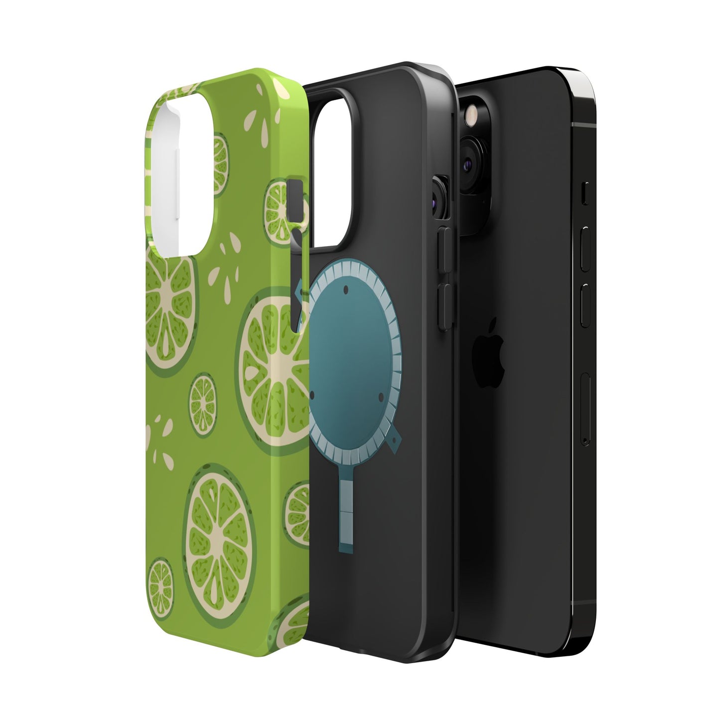 Zesty Lime Splash Tough MagSafe iPhone Case – Fresh Citrus Design, Dual-Layer Protection