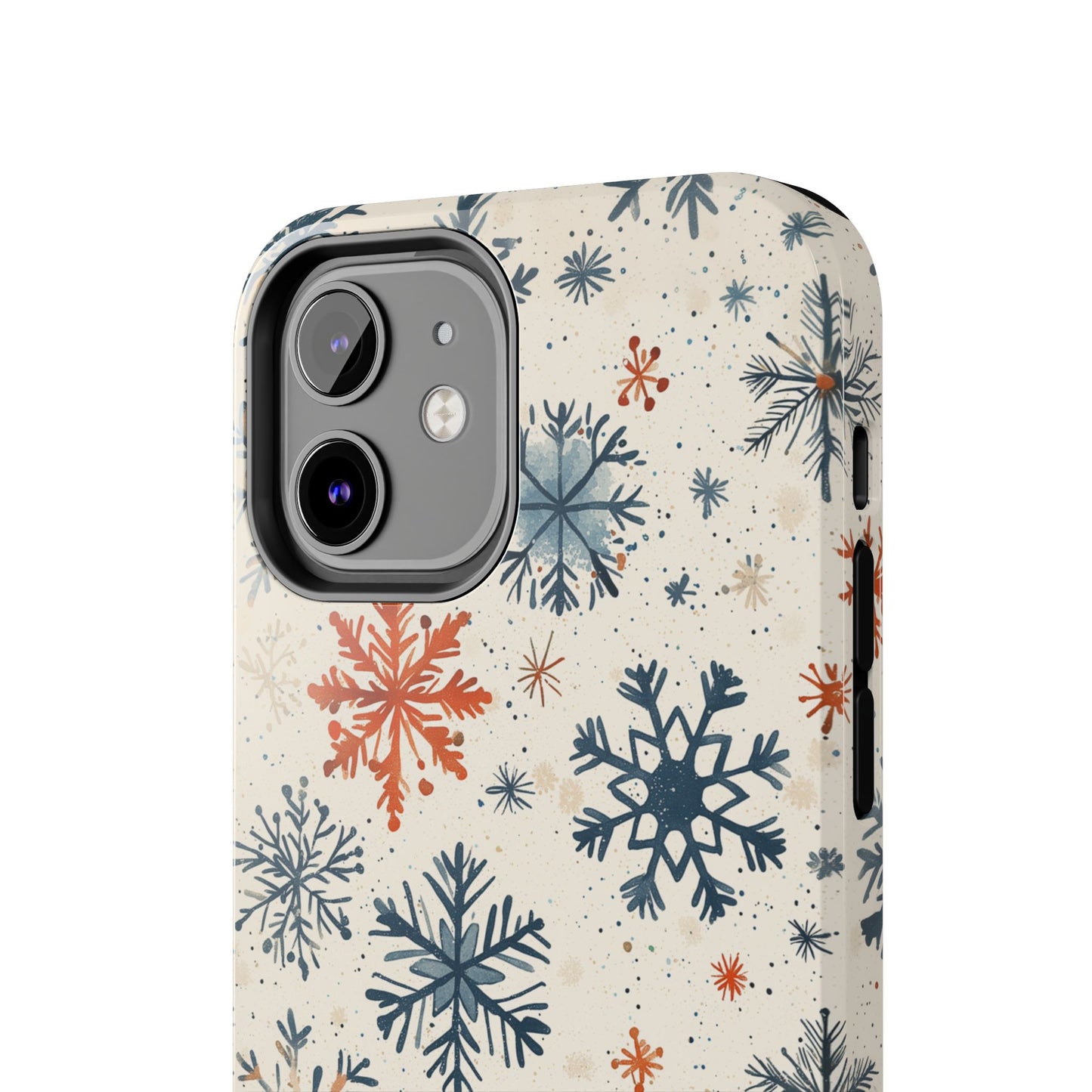 Rustic Orange and Blue Snowflake Pattern – iPhone Series Case