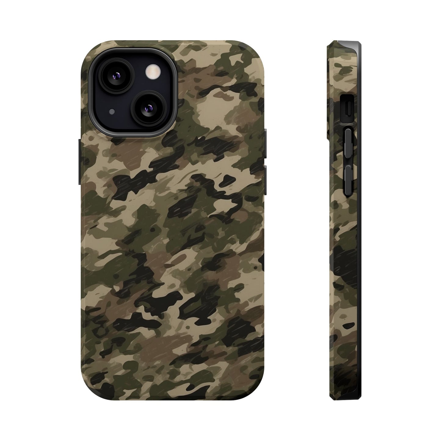 Classic Light Brown Camouflage – MagSafe iPhone Case with Rugged Elegance