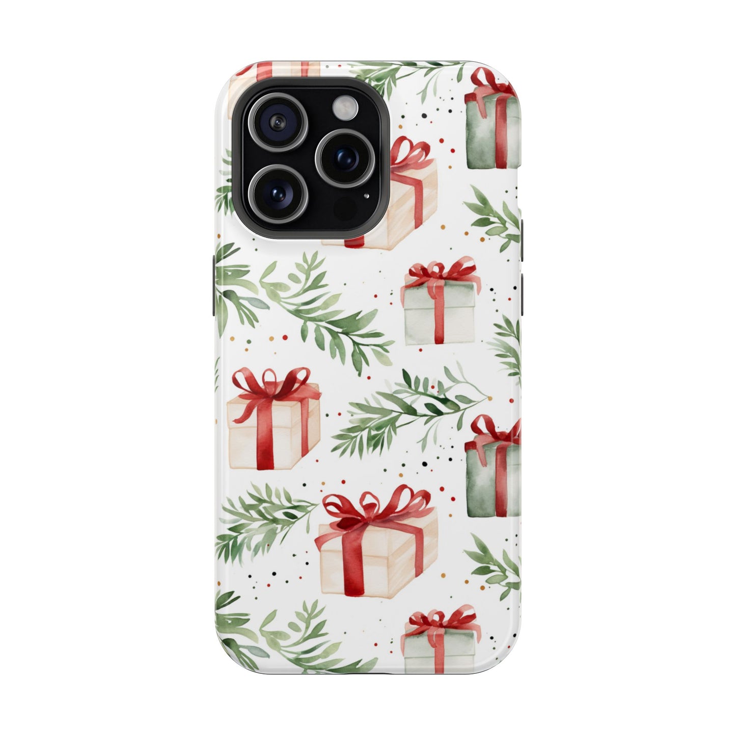 Watercolor Holiday Gifts & Greenery - MagSafe iPhone Series Case