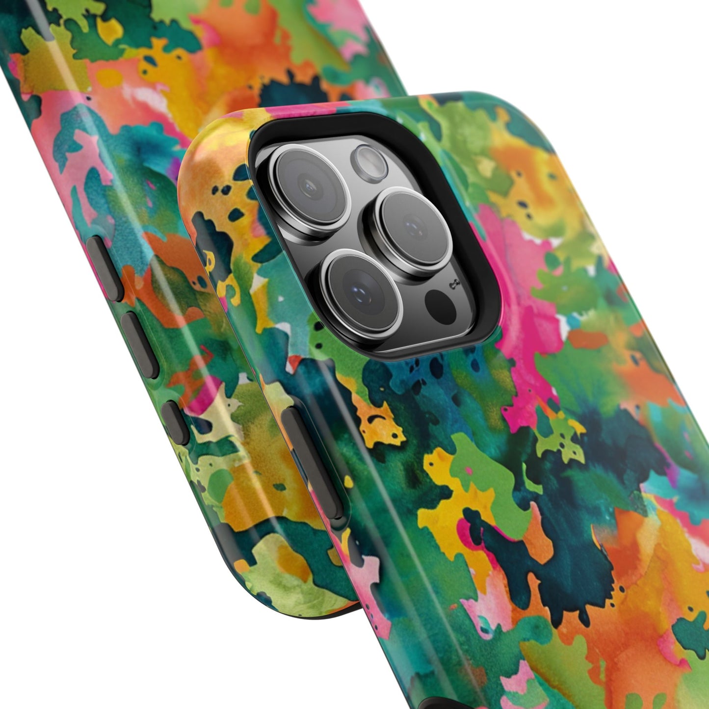 Vibrant Watercolor Splash MagSafe Case – Colorful Abstract Design with MagSafe Compatibility