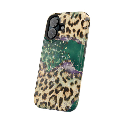 Emerald Glitter Leopard Print - MagSafe iPhone Series Case