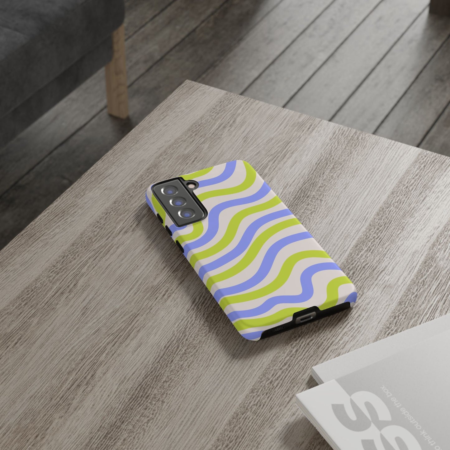 Neon Wave Samsung Galaxy Case – Bold Dual-Layer Protection with 70s-Inspired Vibe