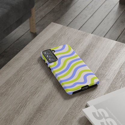 Neon Wave Samsung Galaxy Case – Bold Dual-Layer Protection with 70s-Inspired Vibe