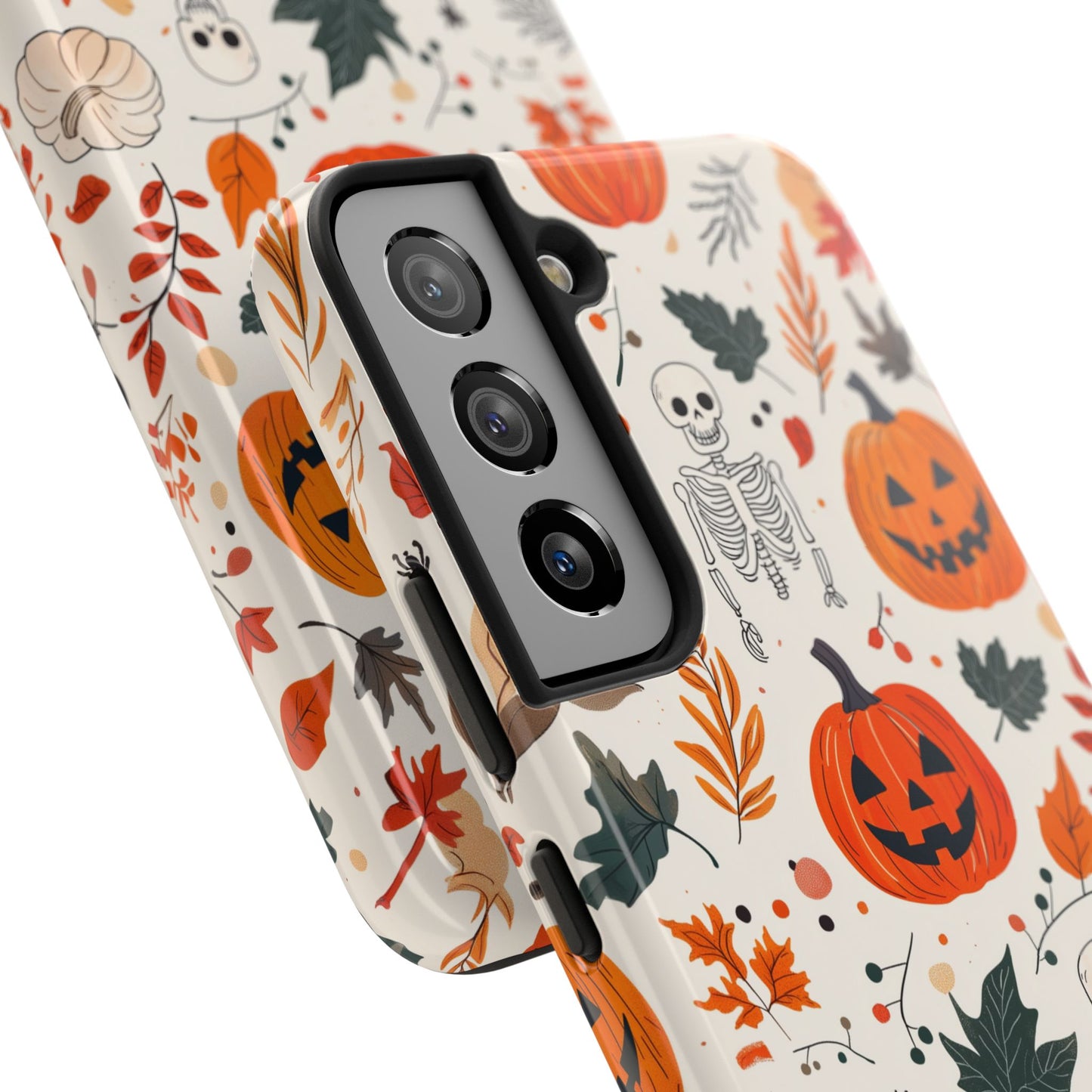 Halloween Pumpkin & Skeleton Samsung GalaxyCase – Spooky Autumn Design