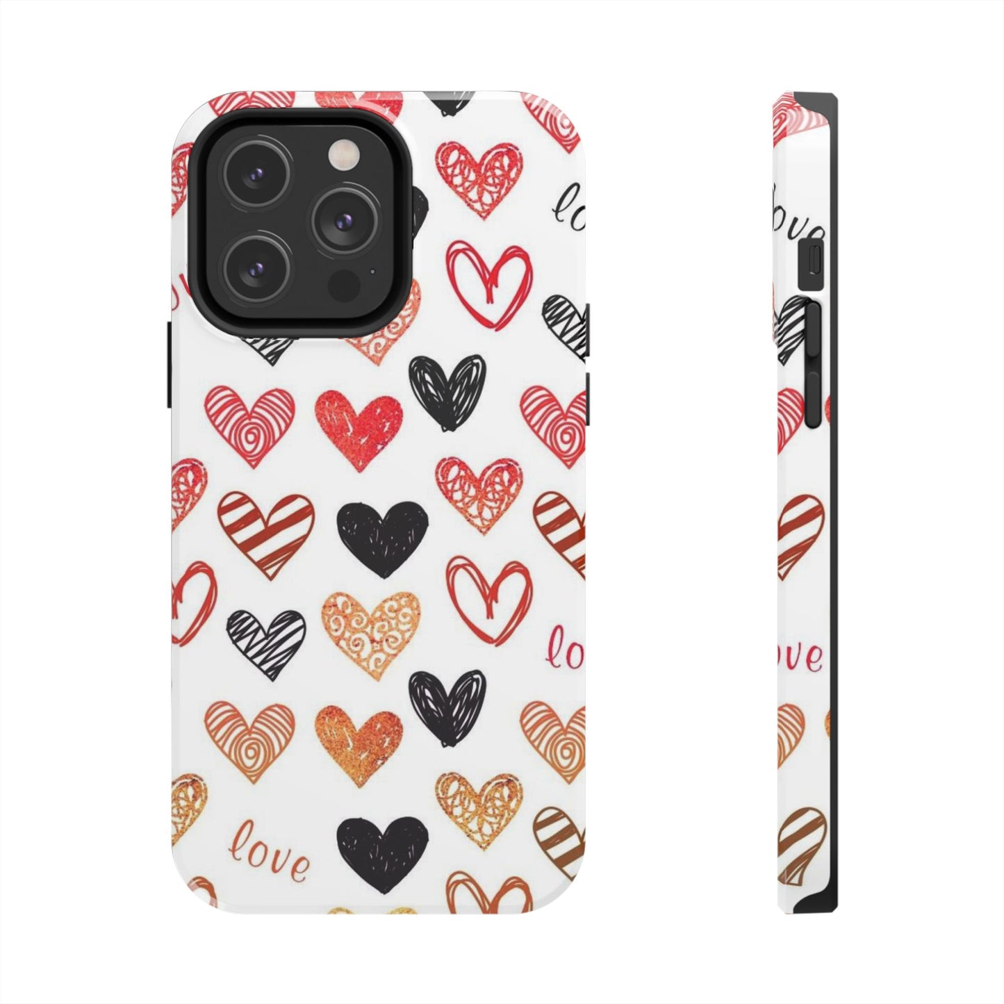 iPhone Case: Hand-Drawn Hearts & Love