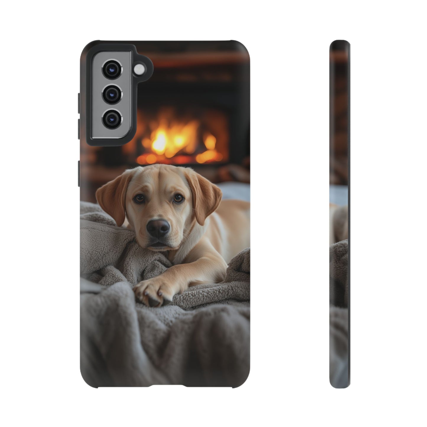 Cozy Golden Retriever by the Fireplace - Samsung Galaxy Case