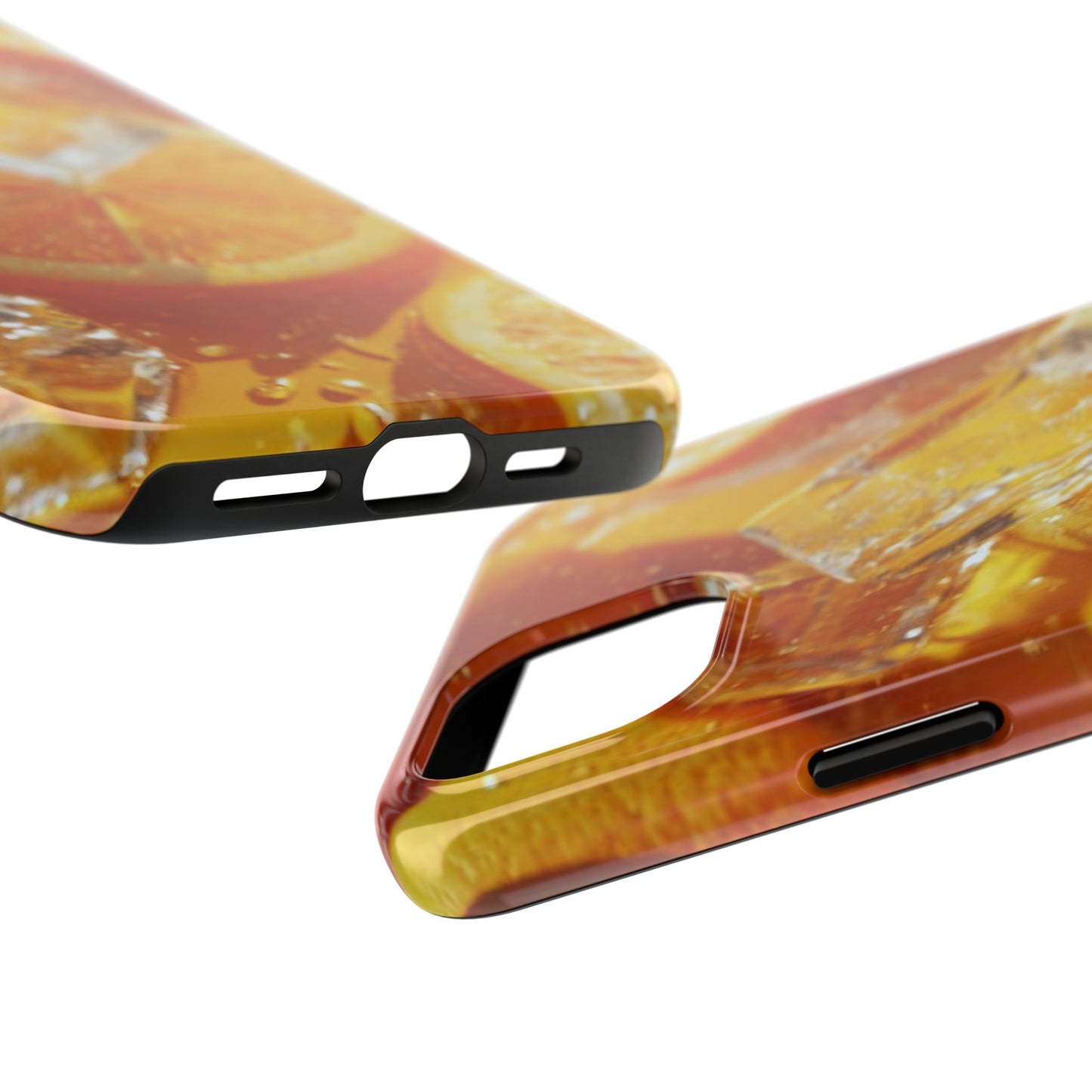 Citrus Orange Splash iPhone Case – Dual-Layer Tough Protection, Vibrant Summer Design