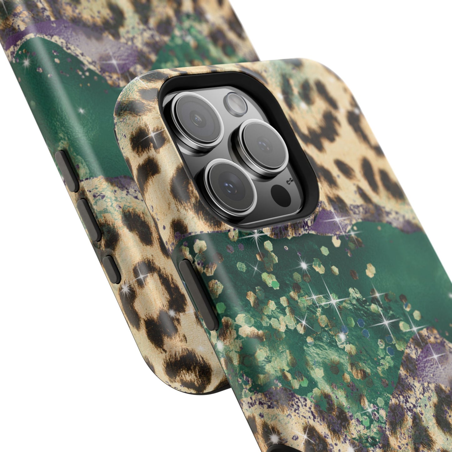 Emerald Glitter Leopard Print - MagSafe iPhone Series Case