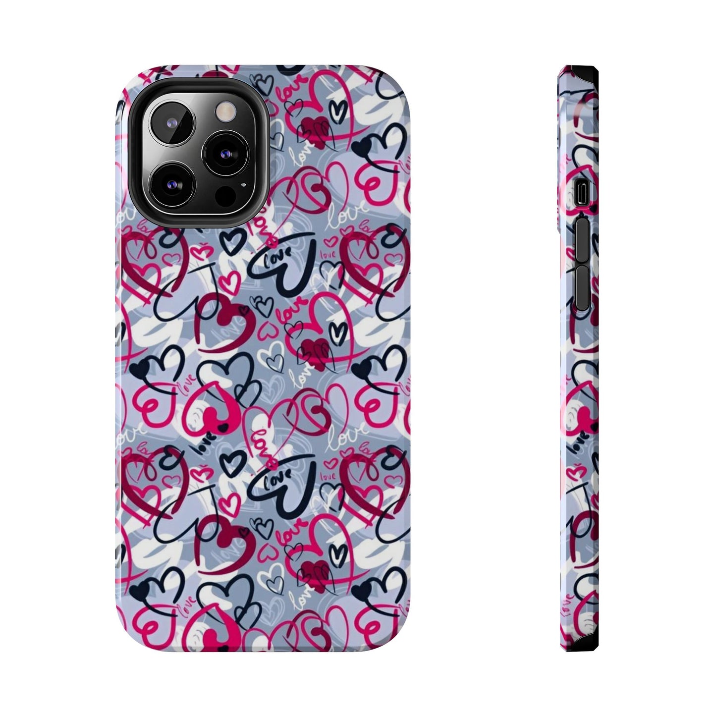 Graffiti Love Hearts iPhone Case